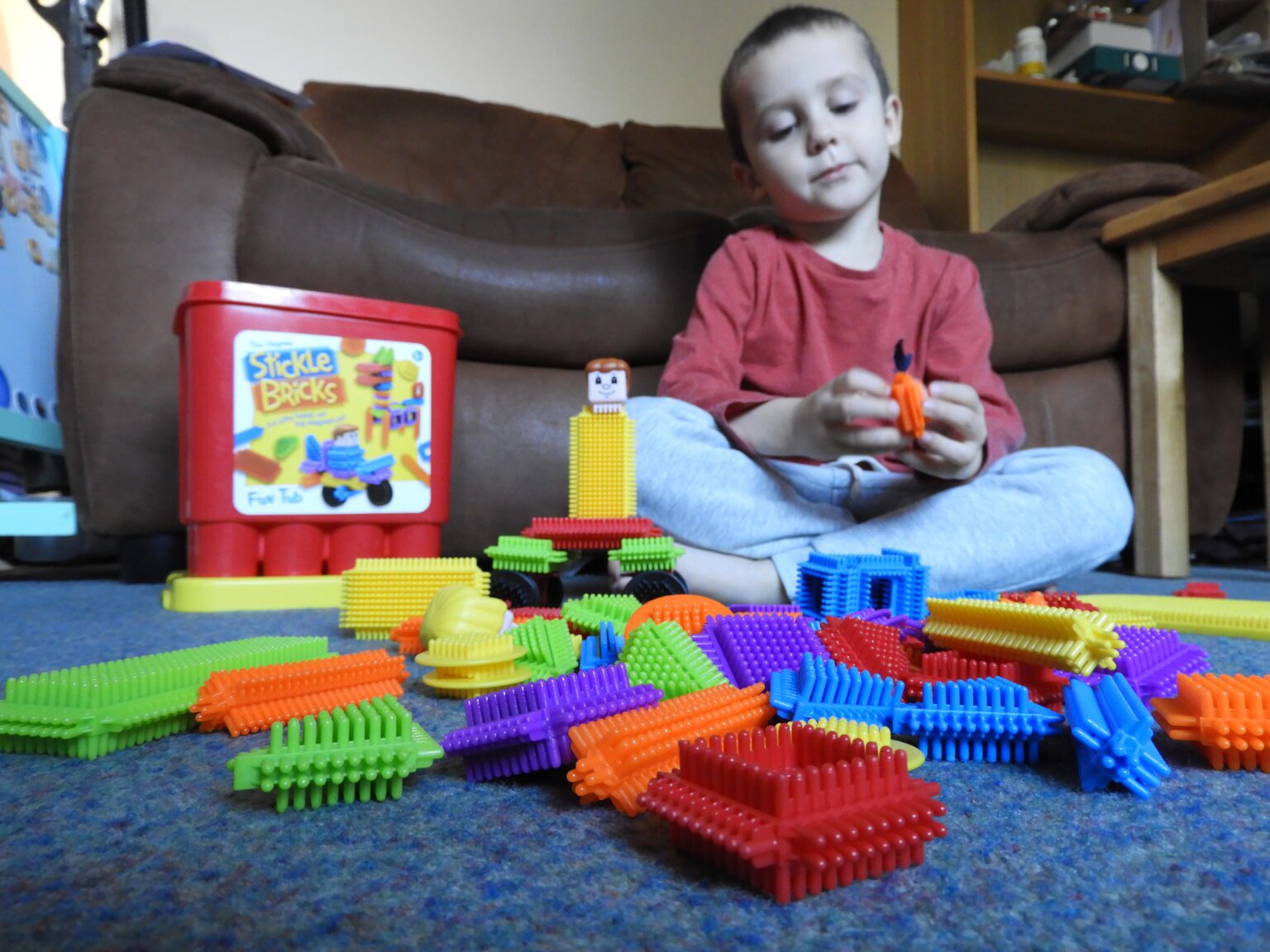 Construction fun with Stickle Bricks - loopyloulaura