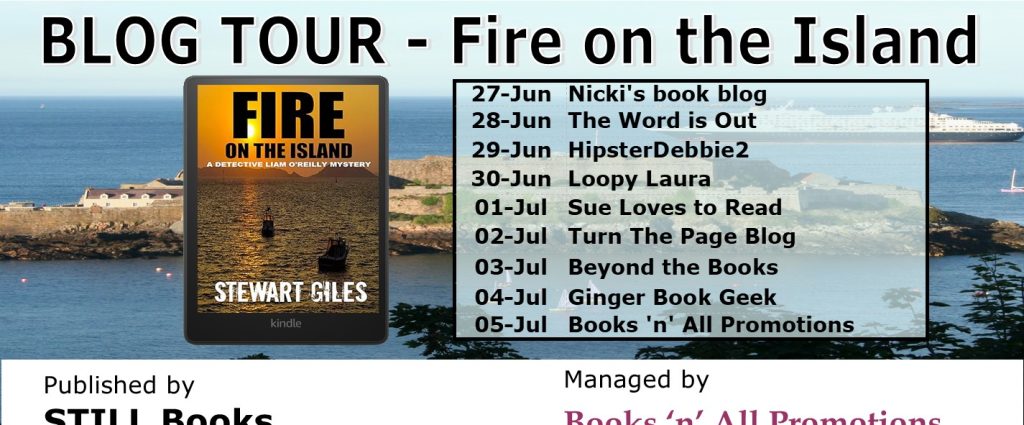 Fire on the Island blog tour banner