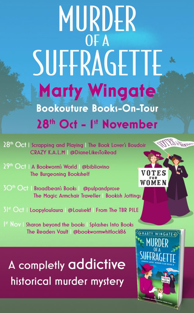 Murder of a Suffragette blog tour banner