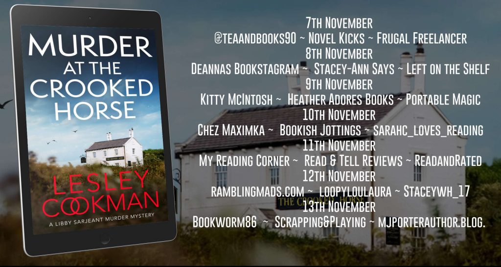 Murder at the Crooked Horse blog tour banner